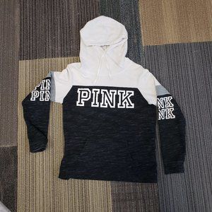 Varsity three tone hoodie drawstring front pocket Hoodie PINK Victoria Secret S